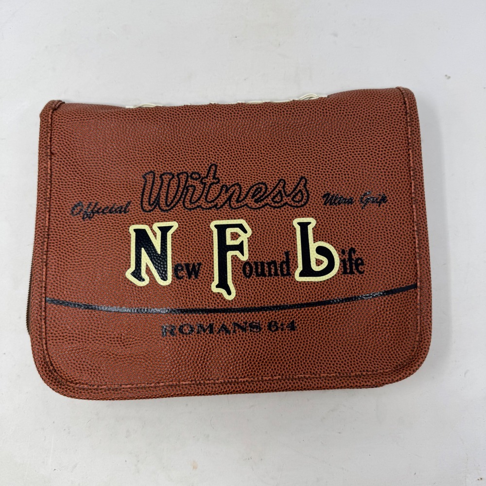 White Dove Designs Football Bible‎ Cover New Found Life Romans 6:4 Brown Size L